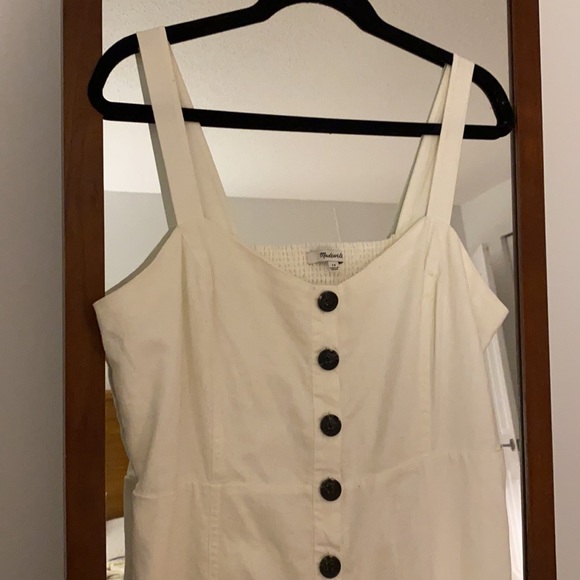 White Smocked Back Madewell Mini Dress - Picture 2 of 5